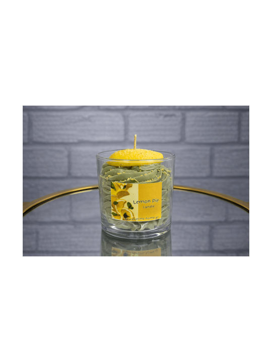 Aromatic Soy Candle in Jar with Lemon Scent Yellow 340g