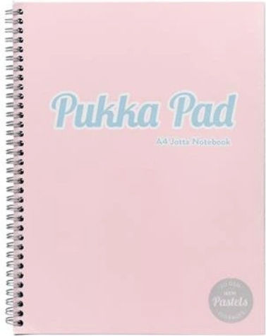Pukka Pad Spiral Ruled Notebook A4 200 Paper Sheets Pink