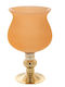 Iliadis Glass Candle Holder In Orange Colour 18x18x30cm