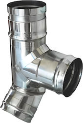 T-Piece Pellet 90° Φ080 Stânga 0,4mm Inox 304ce...