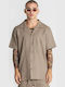 Short Sleeve Linen Shirt Taupe