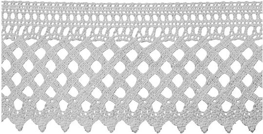 Cotton Lace Crochet Geometric Pattern White 7.5cm Width Price Per Meter