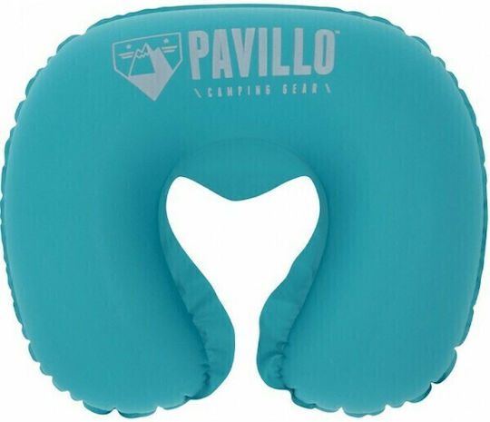 Inflatable Polyester Travel Pillow Turquoise