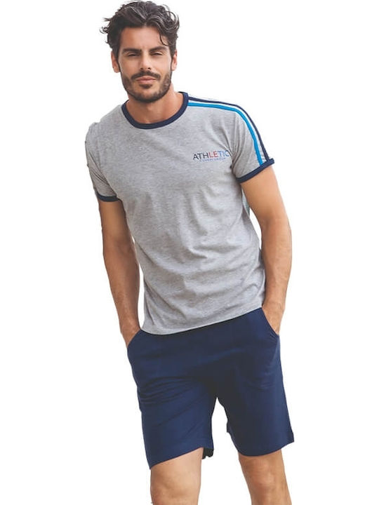 Enrico Coveri Sommer Herrenpyjama Grau
