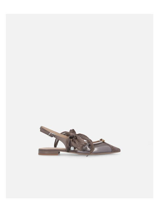 Damen Ballerinas Slingback in Silber Farbe