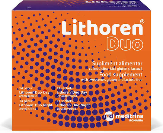 Meditrina Lithoren Duo Cu Aromă De Citrice Supliment Alimentar Special 28 Plicuri Citrice