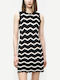 Summer Mini Knitted Dress Blk/Ivo/Teak