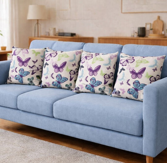 ForHome Decorative Pillow Case Butterfly 45x45 cm