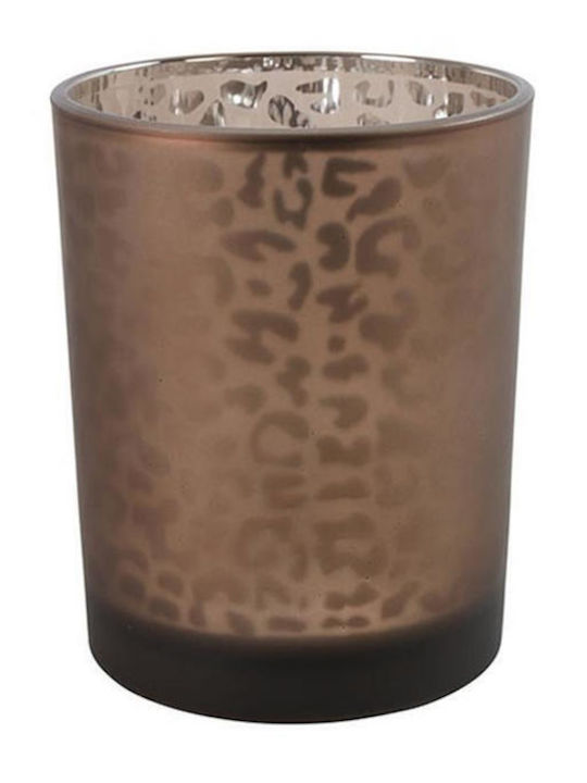 Atmosphera Glass Candle Holder in Brown Color 10x12.5cm