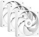 ID-Cooling AF-125 Ventilator Pentru Carcasă 120mm (2000rpm / 78.25cfm) Fără Iluminare LED și Conexiune 4-Pin PWM 3 Bucăți Albe