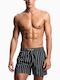 Men's Swimwear Shorts Strip Blue-nut-black