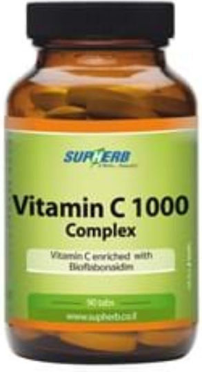 Supherb Vitamin C Complex Βιταμίνη για Ενίσχυση του Ανοσοποιητικού, τo Δέρμα & Αντιοξειδωτική δράση 1000mg 30 ταμπλέτες