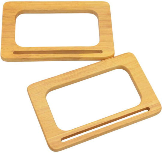 Wooden Handles Pair 16x10cm Natural Light