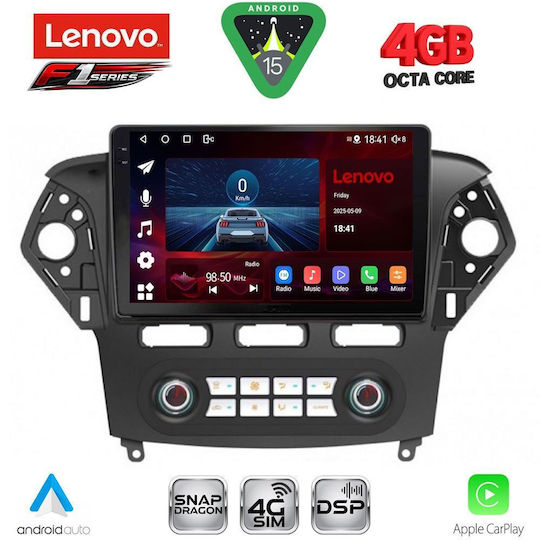 Lenovo Ηχοσύστημα Αυτοκινήτου για Ford Mondeo 2011-2013 με Clima (Bluetooth/USB/WiFi/GPS/Apple-Carplay/Android-Auto) με Οθόνη Αφής 10"