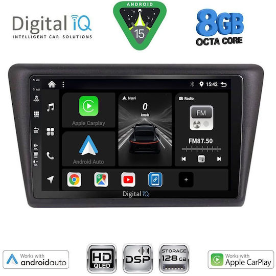 Digital IQ Car Audio System for Skoda Rapid 2014-2019 Bluetooth USB WiFi GPS Apple CarPlay Android Auto with 9" Touch Screen