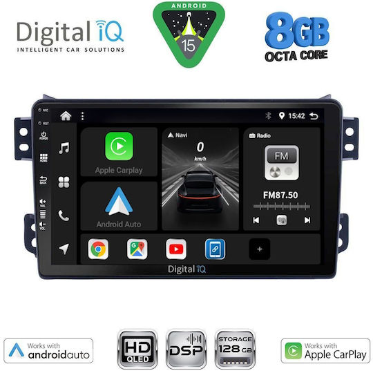 Digital IQ Car Audio System for Opel Agila Suzuki Splash 2008-2018 Bluetooth USB WiFi GPS Apple CarPlay Android Auto with 9" Touch Screen