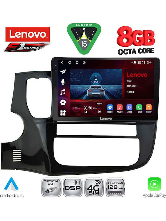 Lenovo Car Audio System for Mitsubishi Outlander 2013-2020 Bluetooth USB WiFi GPS Apple CarPlay Android Auto with 10" Touch Screen