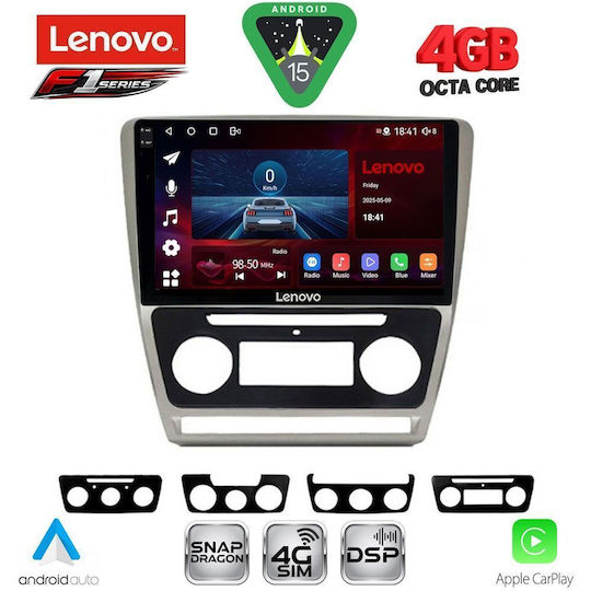 Lenovo Car Audio System for Skoda Octavia 2005-2012 Bluetooth USB WiFi GPS Apple CarPlay Android Auto with 10" Touch Screen