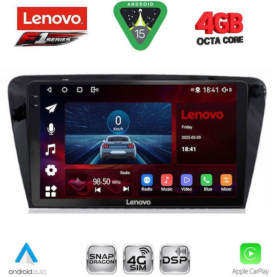 Lenovo Car Audio System for Skoda Octavia 2013-2021 Bluetooth USB WiFi GPS Apple CarPlay Android Auto with 10" Touch Screen