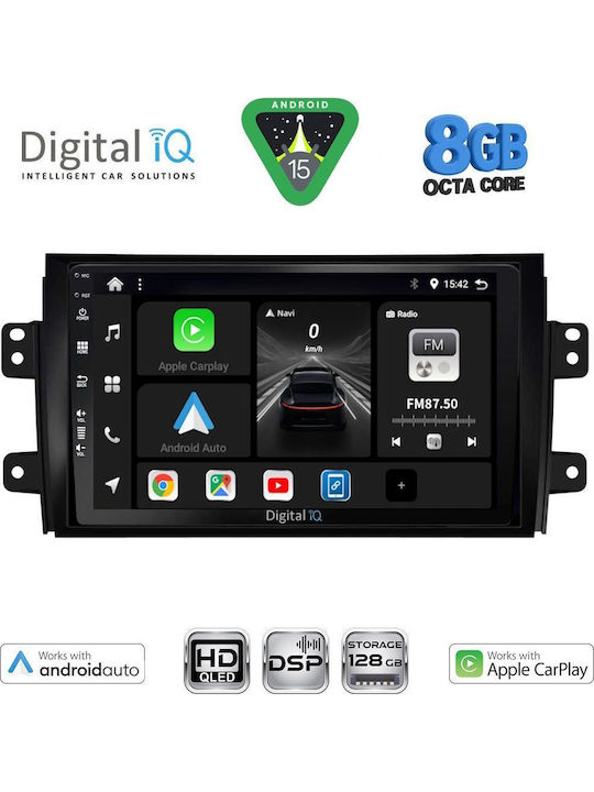 Digital IQ Car Audio System for Fiat Sedici Suzuki SX4 2005-2013 Bluetooth USB WiFi GPS Apple CarPlay Android Auto with 9" Touch Screen