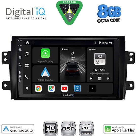 Digital IQ Ηχοσύστημα Αυτοκινήτου για Fiat Sedici Suzuki SX4 2005-2013 (Bluetooth/USB/WiFi/GPS/Apple-Carplay/Android-Auto) με Οθόνη Αφής 9"