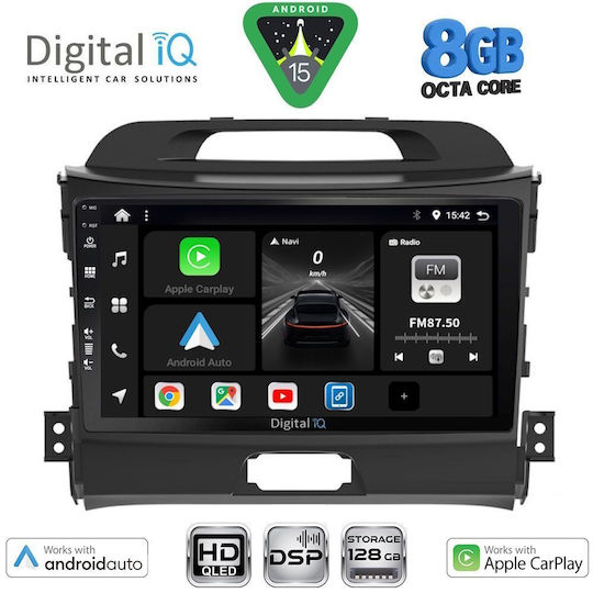Digital IQ Car Audio System for Kia Sportage 2010-2015 (Bluetooth/USB/WiFi/GPS/Apple CarPlay/Android Auto) with 9" Touch Screen