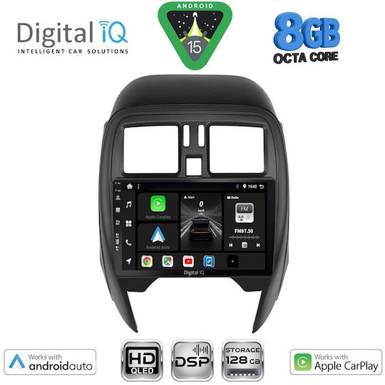 Digital IQ Car Audio System for Nissan Micra 2014-2017 Bluetooth USB WiFi GPS Apple CarPlay Android Auto with 9" Touch Screen