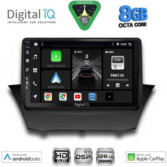 Digital IQ Car Audio System for Ford Fiesta 2008-2017 (Bluetooth/USB/WiFi/GPS/Apple CarPlay/Android Auto) with 9" Touch Screen