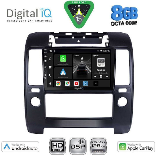 Digital IQ Car Audio System for Nissan Navara 2006-2011 with A/C Bluetooth USB Wi-Fi GPS Apple CarPlay Android Auto 9-Inch Touch Screen