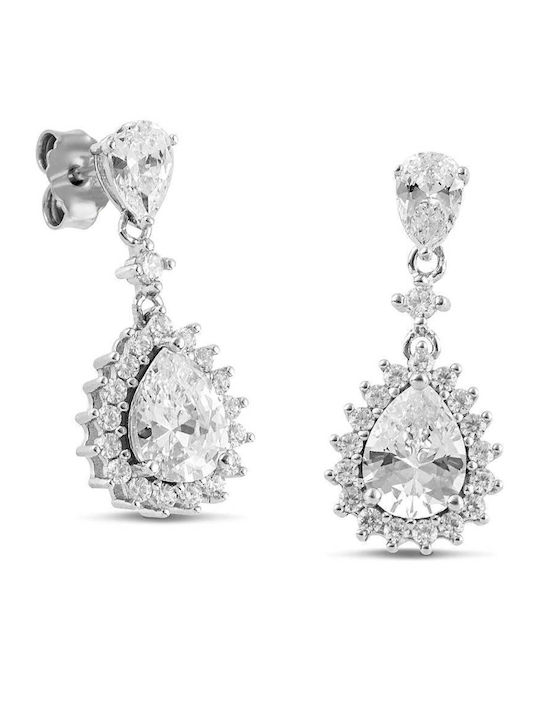 Themelidis Jewels Ohrringe Hängend aus Silber mit Steinen