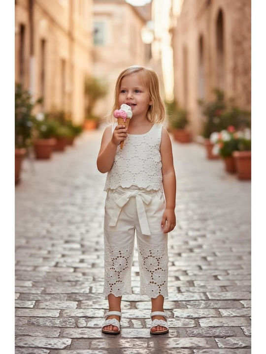 Παιδικό Σετ με Παντελόνι Καλοκαιρινό 2τμχ White