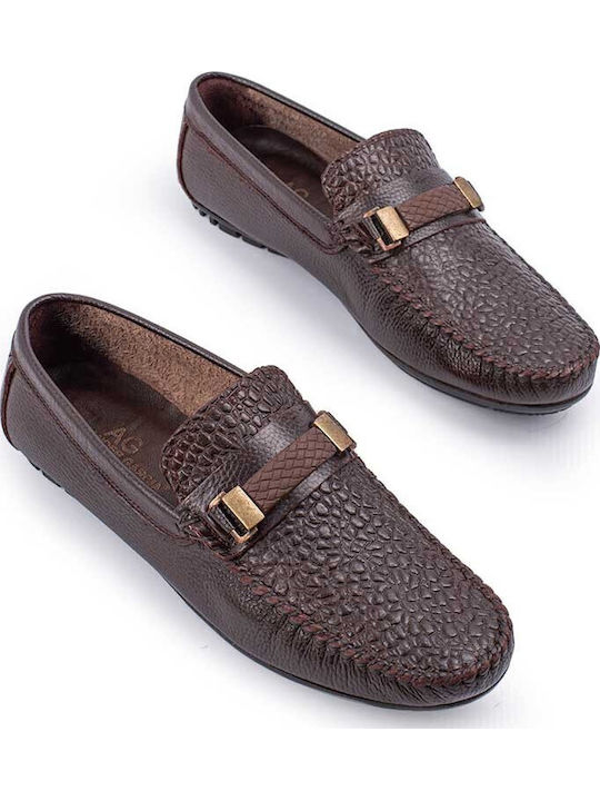 Mocasini Bărbătești Din Piele Maro