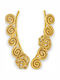 Cercei Asimetrici Pins Spirale Handmade Argint 925 Placat Cu Aur