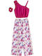 Kids Set with Pants Summer 2 Pieces Fuchsia/Floral