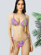Set Bikini Push Up Șir De Caractere Animal Print Violet