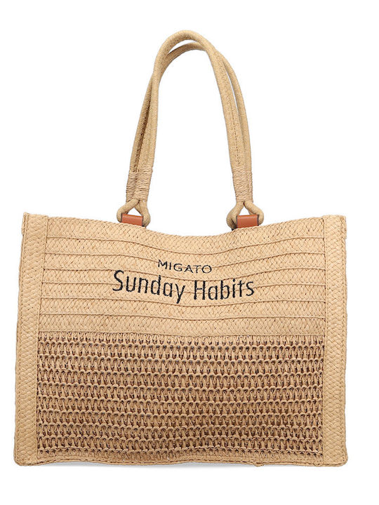 Straw Women's Shoulder Bag Beige