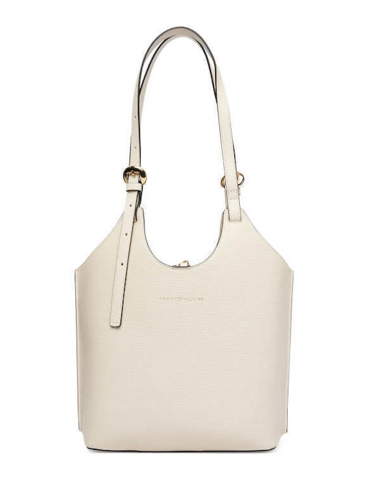 Th Modern Leather Women's Tote Handbag Ecru