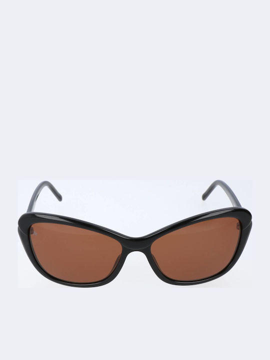 Rodenstock Women Sunglasses with Black Frame and Brown Lens R3256 A