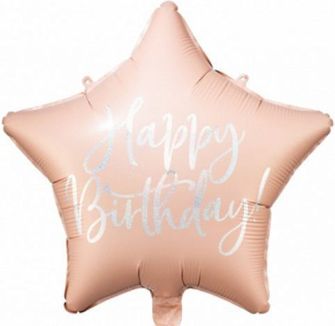 Balloon Star Foil Pink Happy 40cm