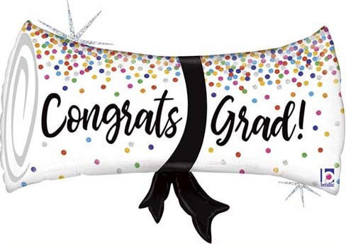 Graduation Balloon Jumbo Diploma Congrats Grad 79cm