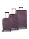 Playful Bags Hard Purple Suitcases with 4 Wheels