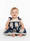 Rochie De Fete Denim Set Cu Haină Și Cu Accesorii Albăstru
