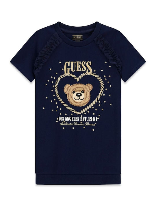 Guess Guess Mädchenkleid Kurzärmelig Dunkelblau