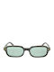Gast Voce Unisex Sunglasses With Green Horn-Rimmed Frame And Green Lens