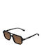 Meller Chike Unisex Sonnenbrillen mit Schwarz Horn umrandet Rahmen und Schwarz Polarisiert Gläser