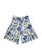 Kids Fabric Shorts/Bermuda Blue-White