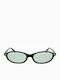 Gast Solea Women's Sunglasses with Green Horn-Rimmed Frame and Green Lens SEA03