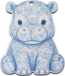 Wooden Element Hippopotamus K1009 5cm Pink