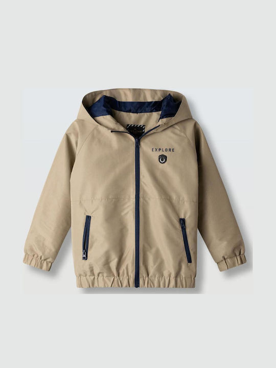 Kids Sports Jacket with Hood Beige