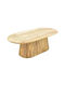 Oval Central Coffee Table Aithra Made of Solid Wood Natural Colour W120xD60xH42cm